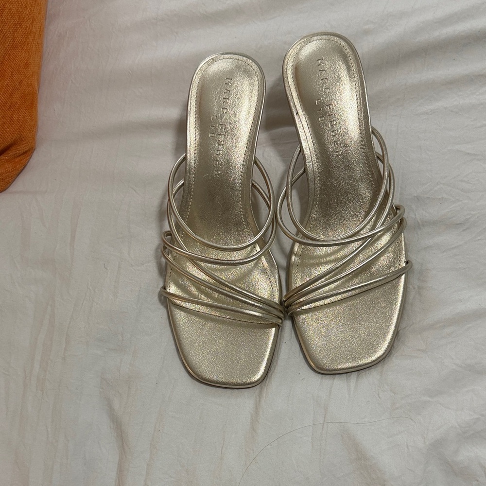 Marc Fisher Silver Strappy Heels